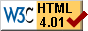 Ésta página web se ha hecho teniendo el cuenta la recomendación HTML 4.01 del W3C